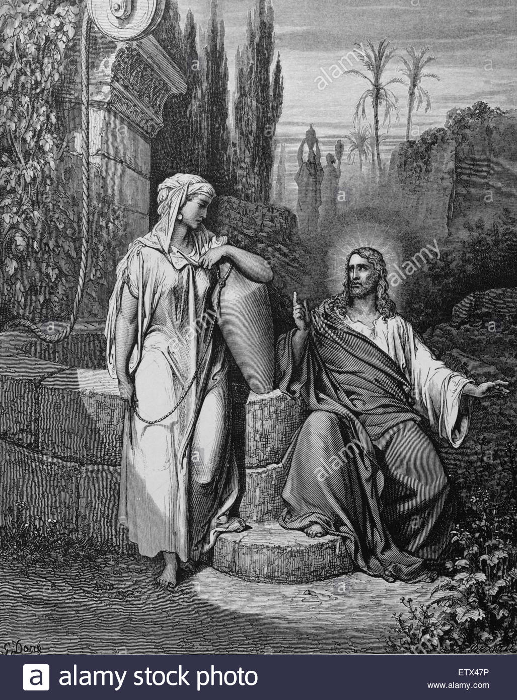 new-testament-jesus-and-the-woman-of-samaria-john-49-engraving-by-ETX47P